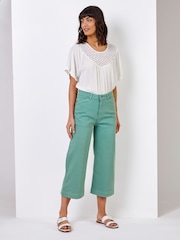 Roman Green Green Denim Culottes - Image 3 of 4