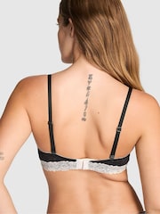 Victoria's Secret PINK Charcoal Heather Grey Push Up Lace Trim Bra - Image 2 of 2