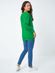 Roman Green V-Neck Long Sleeve Jumper - Image 2 of 5