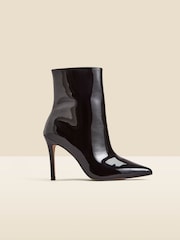 Sosandar Black Glitter Pointed Toe Ankle Boots - Image 3 of 5