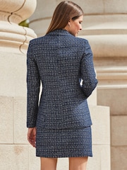 Sosandar Blue Boucle Single Breasted Blazer - Image 2 of 5