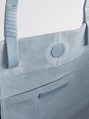 Niebieski - Oversized Leather Shopper Bag - Image 8 of 8