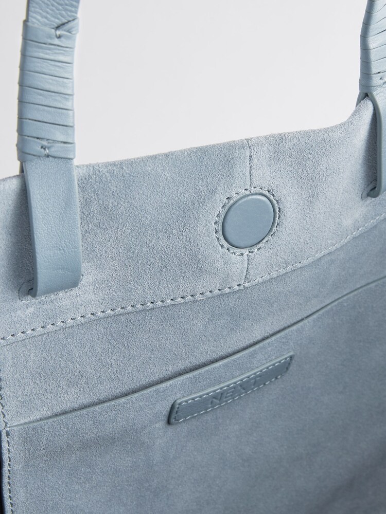 Niebieski - Oversized Leather Shopper Bag - Image 8 of 8