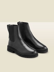 Sosandar Black Chunky Sole Leather Chelsea Boot - Image 2 of 5