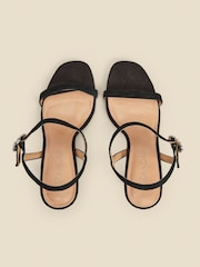 Sosandar Black Diamante And Suede Buckle Square Toe Sandals - Image 4 of 5