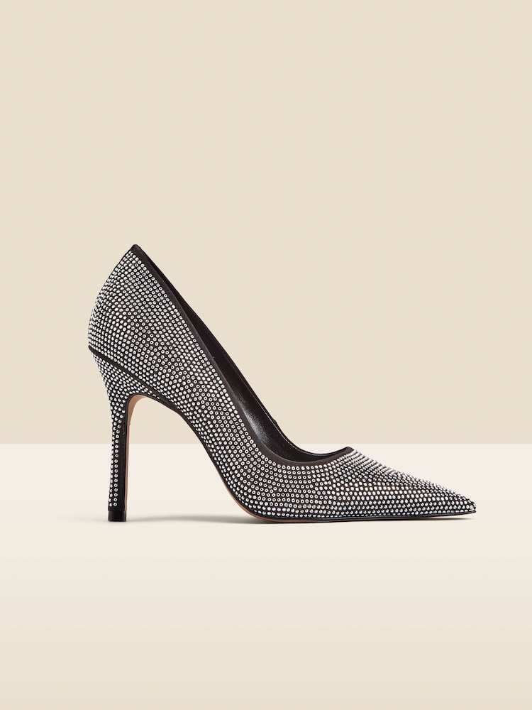 Sosandar Silver Hot Fix Court Shoes - Image 2 of 5 Sosandar Silver Hot Fix Court Shoes - Image 2 of 5
