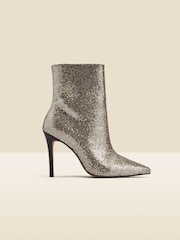 Sosandar Gold Glitter Pointed Toe Ankle Boots - Image 3 of 3
