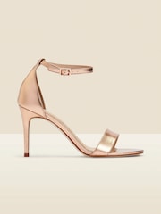 Sosandar Gold Barely There High Heel Sandals - Image 1 of 3