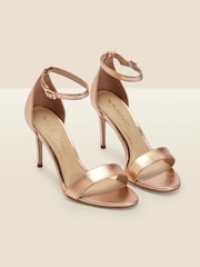 Sosandar Gold Barely There High Heel Sandals - Image 2 of 3