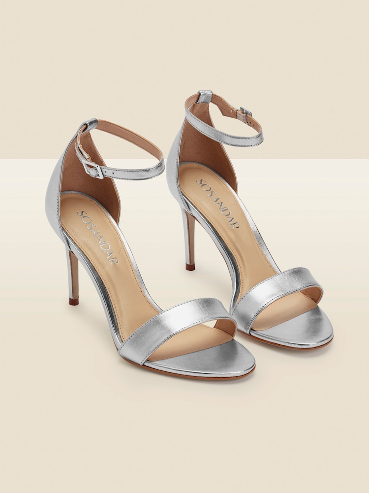 Sosandar Silver Barely There High Heel Sandals - Image 2 of 3
