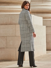 Sosandar Black Dogtooth Longline Coat - Image 2 of 5