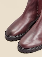 Sosandar Red Chunky Sole Leather Chelsea Boots - Image 2 of 3