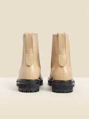 Sosandar Cream Chunky Sole Leather Chelsea Boots - Image 3 of 4
