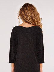 Apricot Black Sparkling Play Batwing Blouse - Image 2 of 4