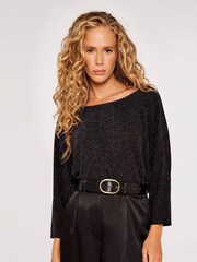 Apricot Black Sparkling Play Batwing Blouse - Image 4 of 4