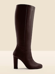 Sosandar Brown Suede Zip Knee High Boots - Image 2 of 2