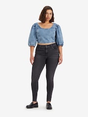 Черный - Джинсы облегающего кроя с завышенной талией Levi's® 720™  - Изображение 3 из 9