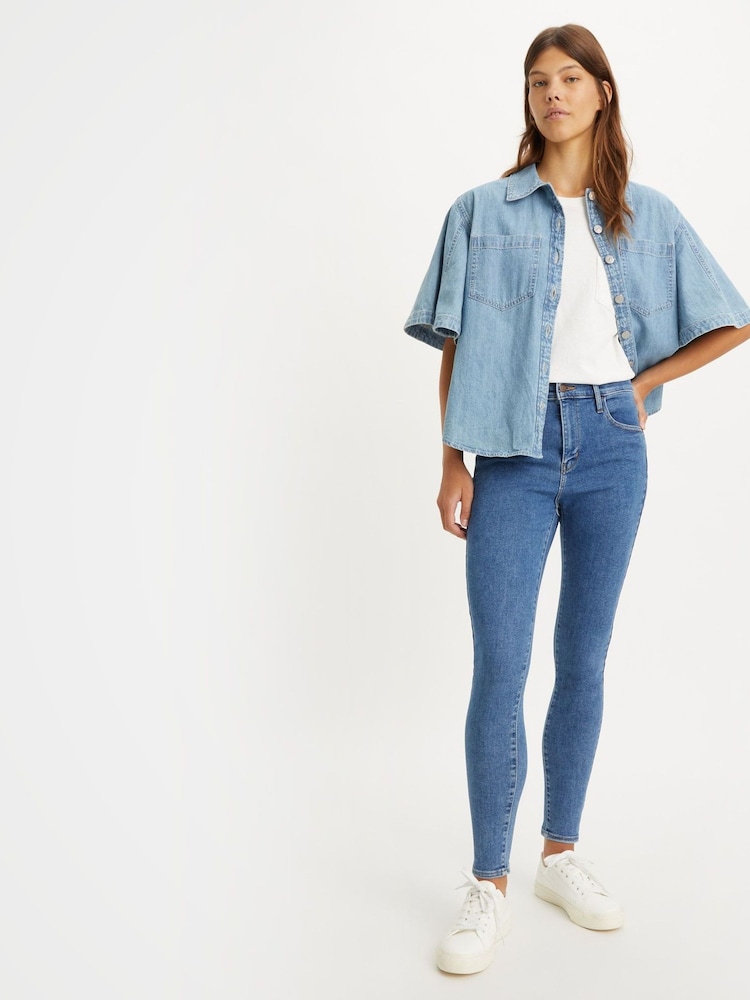 Синий - Джинсы облегающего кроя с завышенной талией Levi's® 720™  - Изображение 1 из 9