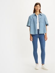 Синий - Джинсы облегающего кроя с завышенной талией Levi's® 720™  - Изображение 2 из 9