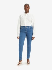 Синий - Джинсы облегающего кроя с завышенной талией Levi's® 720™  - Изображение 3 из 9