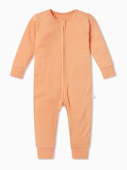 MORI Organic Cotton & Bamboo Ribbed Zip Up Sleepsuit - Image 2 of 5