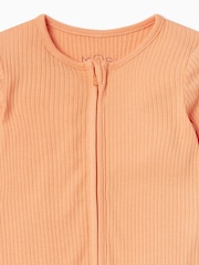 MORI Organic Cotton & Bamboo Ribbed Zip Up Sleepsuit - Image 3 of 5