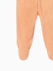 MORI Organic Cotton & Bamboo Ribbed Zip Up Sleepsuit - Image 4 of 5
