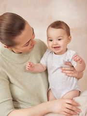 MORI Organic Cotton & Bamboo Short Sleeve Envelope Neckline Bodysuit - Image 1 of 3