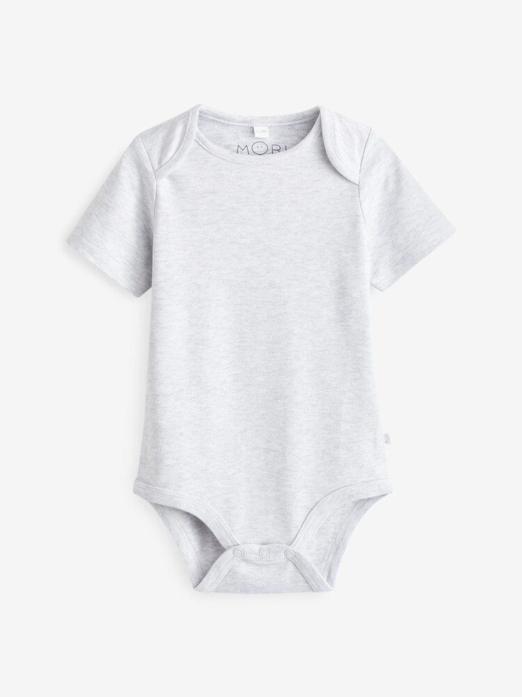 MORI Organic Cotton & Bamboo Short Sleeve Envelope Neckline Bodysuit - Image 2 of 3