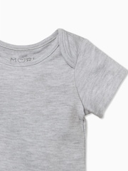 MORI Organic Cotton & Bamboo Short Sleeve Envelope Neckline Bodysuit - Image 3 of 3