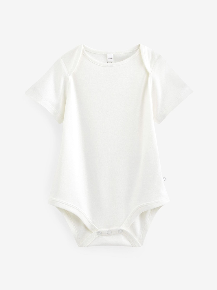 MORI Organic Cotton & Bamboo Short Sleeve Envelope Neckline Bodysuit - Image 1 of 3