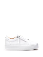 Moda In Pelle Abbiy Chunky Slab Sole Side Zip Lace Up Trainers - Image 1 of 4