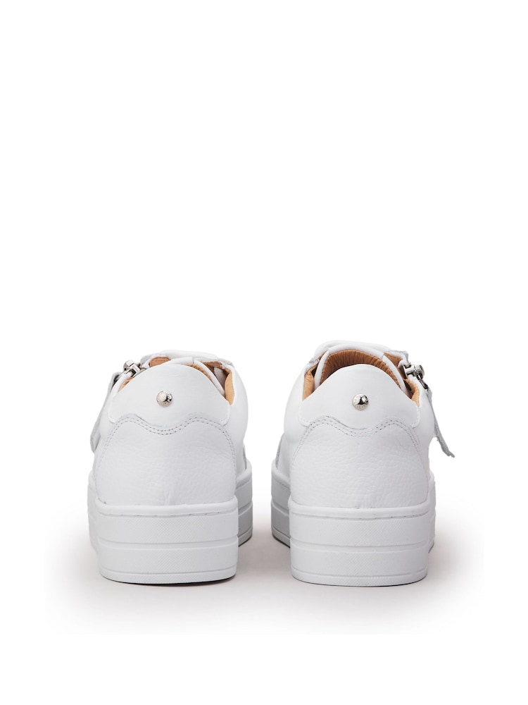 Moda In Pelle Abbiy Chunky Slab Sole Side Zip Lace Up Trainers - Image 3 of 4