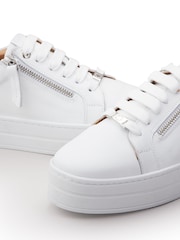 Moda In Pelle Abbiy Chunky Slab Sole Side Zip Lace Up Trainers - Image 4 of 4