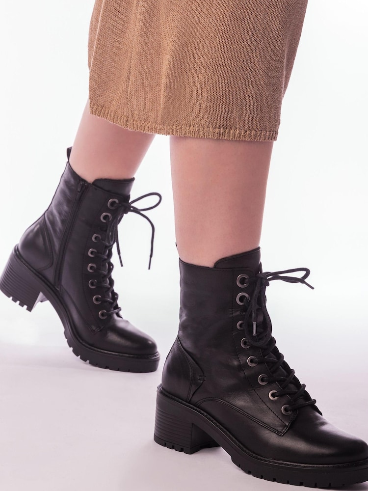 Moda In Pelle Bellzie Lace Up Leather Ankle Boots - Image 1 of 5