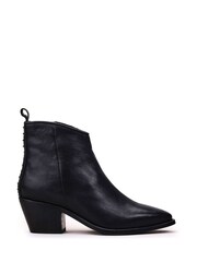 Moda In Pelle Camola Plain Chunky Lace-Up Black Ankle Boots - Image 1 of 3