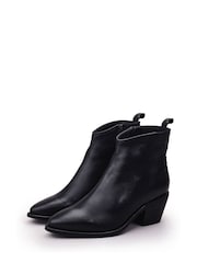 Moda In Pelle Camola Plain Chunky Lace-Up Black Ankle Boots - Image 2 of 3