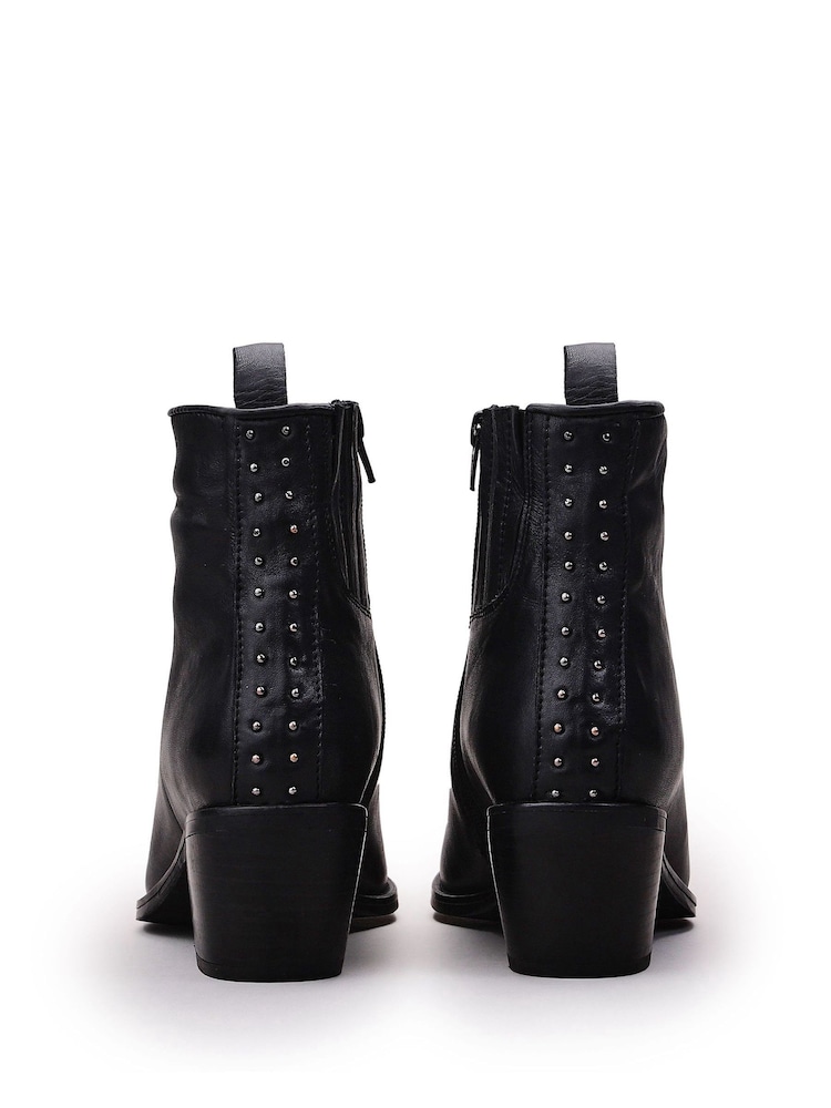 Moda In Pelle Camola Plain Chunky Lace-Up Black Ankle Boots - Image 3 of 3