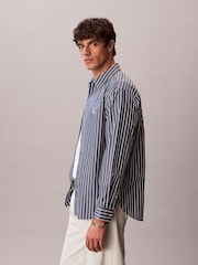 Calvin Klein Relaxed Cotton Poplin Stripe Shirt - Imagen 3 de 7