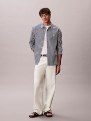 Calvin Klein Relaxed Cotton Poplin Stripe Shirt - Imagen 5 de 7
