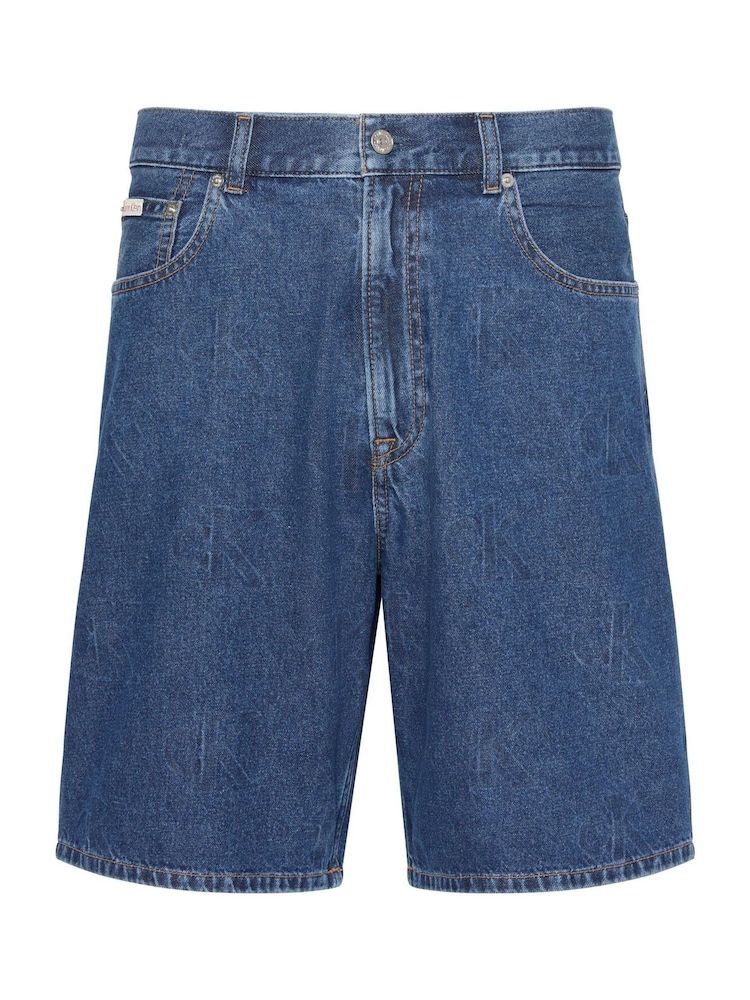 Calvin Klein Blue 90s Logo Denim Shorts - Image 5 of 5 Calvin Klein Blue 90s Logo Denim Shorts - Image 5 of 5