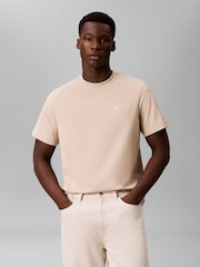 Calvin Klein Cream Monogram T-Shirt - Image 1 of 5