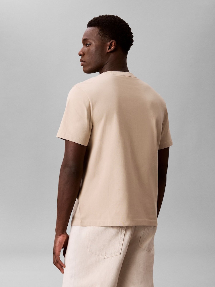 Calvin Klein Cream Monogram T-Shirt - Image 2 of 5
