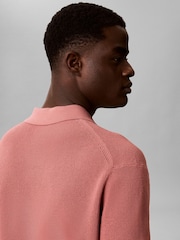 Calvin Klein Pink Cotton Waffle Knit Polo Shirt - Image 3 of 6