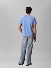 Calvin Klein Blue Washed Cotton Monogram T-Shirt - Image 2 of 6