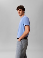 Calvin Klein Blue Washed Cotton Monogram T-Shirt - Image 5 of 6