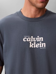 Calvin Klein Blue Relaxed Logo T-Shirt - Image 4 of 6