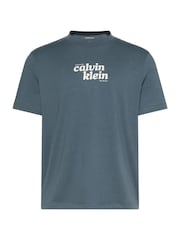 Calvin Klein Blue Relaxed Logo T-Shirt - Image 6 of 6