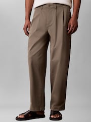 Calvin Klein Green Comfort Cotton Relaxed Chino Trousers - Image 1 of 6