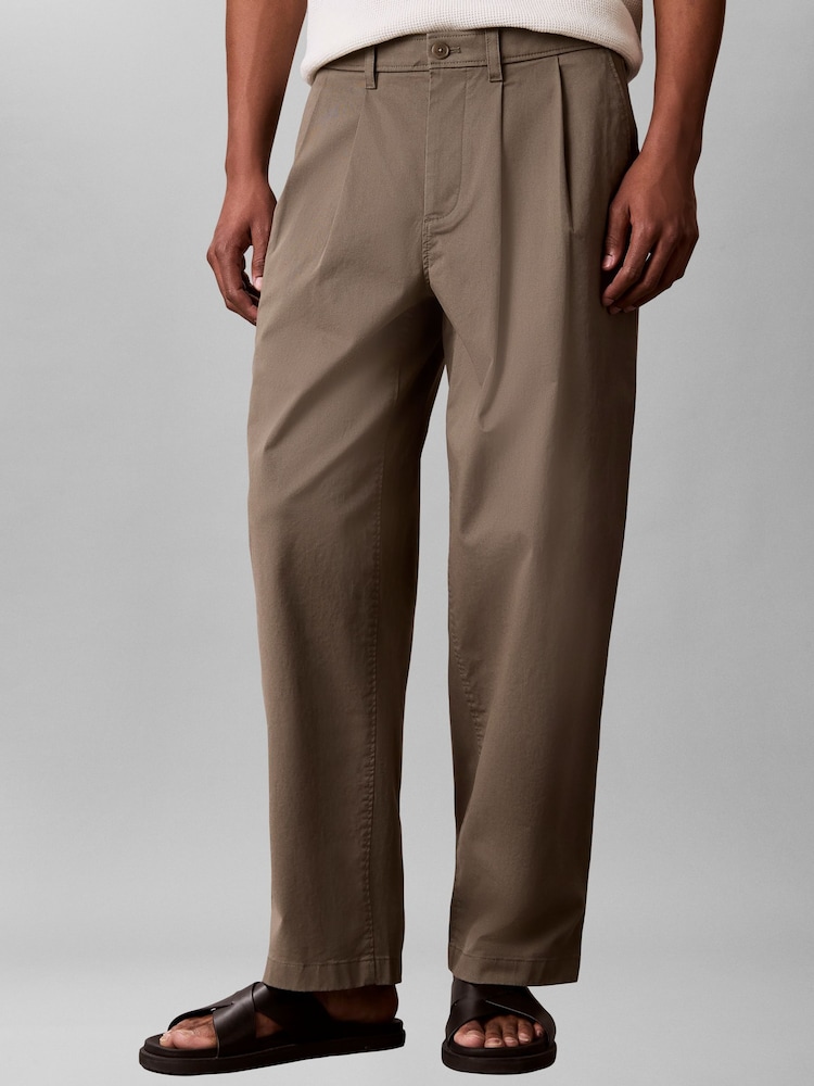 Calvin Klein Green Comfort Cotton Relaxed Chino Trousers - Image 1 of 6